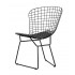 Стул обеденный Bertoia черный с черной подушкой Стул обеденный Bertoia черный с черной подушкой