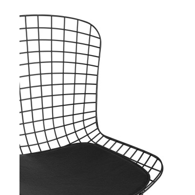 Стул обеденный Bertoia черный с черной подушкой Стул обеденный Bertoia черный с черной подушкой
