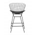 Стул полубарный с низкой спинкой Bertoia черный с черной подушкой Стул полубарный с низкой спинкой Bertoia черный с черной подушкой