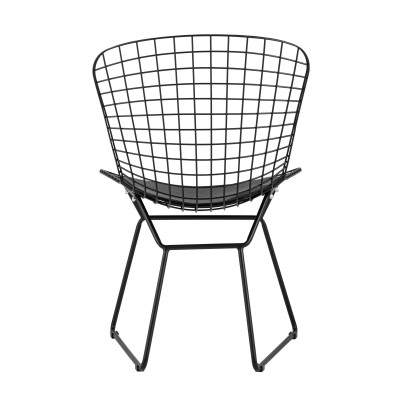 Стул обеденный Bertoia черный с черной подушкой Стул обеденный Bertoia черный с черной подушкой
